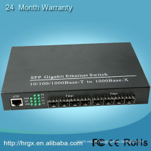 Equipamento de fibra óptica original 8 portas gigabit sfp switch com 1 canal rj45 ethernet converter